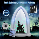 NNECW 210 CM Halloween Inflatable Tombstone with Blower & Bat LED Projector