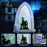NNECW 210 CM Halloween Inflatable Tombstone with Blower & Bat LED Projector