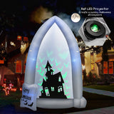 NNECW 210 CM Halloween Inflatable Tombstone with Blower & Bat LED Projector