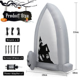 NNECW 210 CM Halloween Inflatable Tombstone with Blower & Bat LED Projector