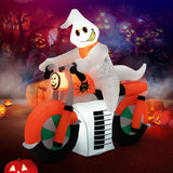 NNECW 155CM Tall Halloween Inflatable Ghost Riding on Motor Bike
