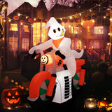 NNECW 155CM Tall Halloween Inflatable Ghost Riding on Motor Bike