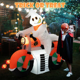 NNECW 155CM Tall Halloween Inflatable Ghost Riding on Motor Bike