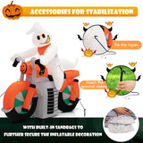 NNECW 155CM Tall Halloween Inflatable Ghost Riding on Motor Bike