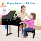 NNECW 30 Keys Piano Keyboard Toy with Sheet Music Stand for Kids-Black