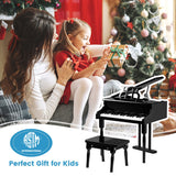 NNECW 30 Keys Piano Keyboard Toy with Sheet Music Stand for Kids-Black
