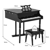 NNECW 30 Keys Piano Keyboard Toy with Sheet Music Stand for Kids-Black