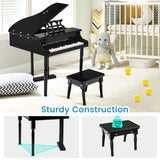 NNECW 30 Keys Piano Keyboard Toy with Sheet Music Stand for Kids-Black
