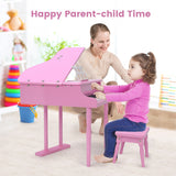 NNECW 30 Keys Piano Keyboard Toy with Sheet Music Stand for Kids-Pink