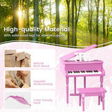 NNECW 30 Keys Piano Keyboard Toy with Sheet Music Stand for Kids-Pink