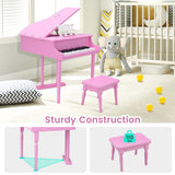 NNECW 30 Keys Piano Keyboard Toy with Sheet Music Stand for Kids-Pink