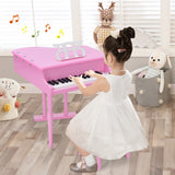 NNECW 30 Keys Piano Keyboard Toy with Sheet Music Stand for Kids-Pink