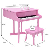 NNECW 30 Keys Piano Keyboard Toy with Sheet Music Stand for Kids-Pink
