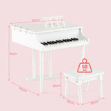 NNECW 30 Keys Piano Keyboard Toy with Sheet Music Stand for Kids-White