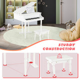 NNECW 30 Keys Piano Keyboard Toy with Sheet Music Stand for Kids-White