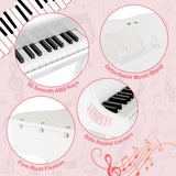 NNECW 30 Keys Piano Keyboard Toy with Sheet Music Stand for Kids-White