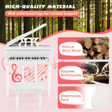 NNECW 30 Keys Piano Keyboard Toy with Sheet Music Stand for Kids-White