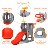 NNECW Children Climber Slide Set with Basketball Hoop for Indoor & Outdoor