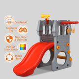 NNECW Children Climber Slide Set with Basketball Hoop for Indoor & Outdoor