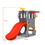 NNECW Children Climber Slide Set with Basketball Hoop for Indoor & Outdoor