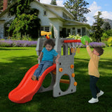 NNECW Children Climber Slide Set with Basketball Hoop for Indoor & Outdoor