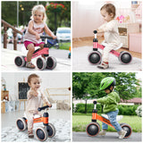NNECW Baby Balance Training Bike with 4 Wheels for Infant-Orange