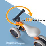 NNECW Baby Balance Training Bike with 4 Wheels for Infant-Orange