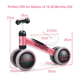 NNECW Baby Balance Training Bike with 4 Wheels for Infant-Pink