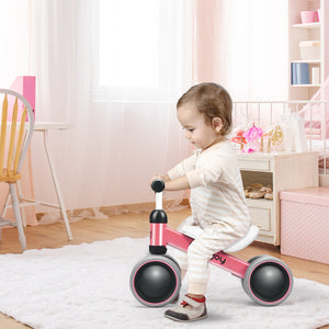 NNECW Baby Balance Training Bike with 4 Wheels for Infant-Pink