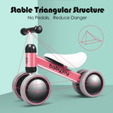 NNECW Baby Balance Training Bike with 4 Wheels for Infant-Pink