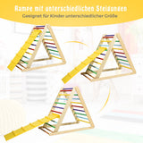 NNECW Wooden Climbing Triangle Ladder with Safety Triangular Structure-Multicolour