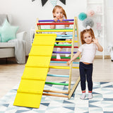 NNECW Wooden Climbing Triangle Ladder with Safety Triangular Structure-Multicolour