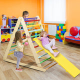 NNECW Wooden Climbing Triangle Ladder with Safety Triangular Structure-Multicolour