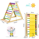 NNECW Wooden Climbing Triangle Ladder with Safety Triangular Structure-Multicolour