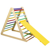 NNECW Wooden Climbing Triangle Ladder with Safety Triangular Structure-Multicolour