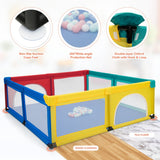NNECW Extra Large Baby Playpen with Safety Gates &amp Mesh Walls-Multicolor