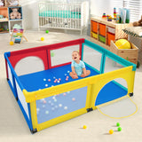 NNECW Extra Large Baby Playpen with Safety Gates &amp Mesh Walls-Multicolor