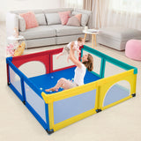 NNECW Extra Large Baby Playpen with Safety Gates &amp Mesh Walls-Multicolor