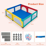NNECW Extra Large Baby Playpen with Safety Gates &amp Mesh Walls-Multicolor