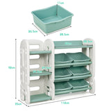 NNECW Kids Toy Storage Organizer with Bookshelf for Childs Bedroom-Green