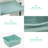 NNECW Kids Toy Storage Organizer with Bookshelf for Childs Bedroom-Green