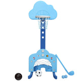 NNECW 3-in-1 Basketball Hoop Set Stand Adjustable Height-Navy