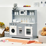 NNECW Wooden Pretend Kitchen Playset  with Accessories for Kids