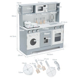 NNECW Wooden Pretend Kitchen Playset  with Accessories for Kids