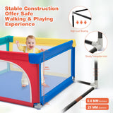 NNECW Playpen Baby Toddlers Safety Activity Fence with 50 Ocean Balls-Multicolor