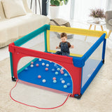 NNECW Playpen Baby Toddlers Safety Activity Fence with 50 Ocean Balls-Multicolor