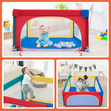 NNECW Playpen Baby Toddlers Safety Activity Fence with 50 Ocean Balls-Multicolor
