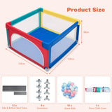 NNECW Playpen Baby Toddlers Safety Activity Fence with 50 Ocean Balls-Multicolor
