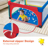 NNECW Playpen Baby Toddlers Safety Activity Fence with 50 Ocean Balls-Multicolor