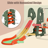 NNECW 6 in 1 Climber Slide Playset with Basketball Hoop for Kids